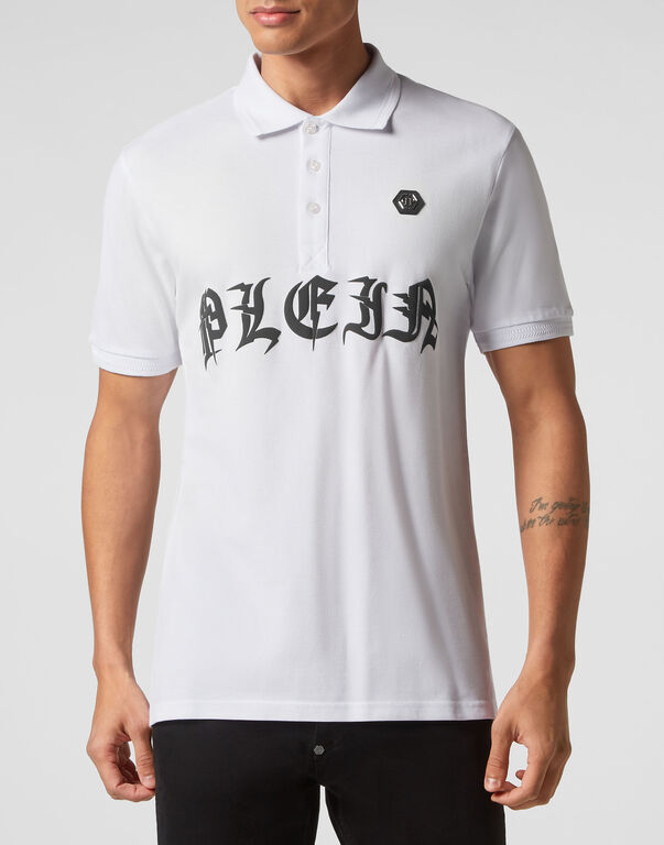 Slim Fit Piquet Polo Shirt SS Gothic Plein white