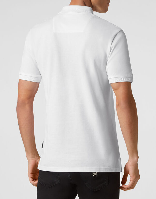 Slim Fit Piquet Polo Shirt SS Gothic Plein white 3 Slim Fit Piquet Polo Shirt SS Gothic Plein white