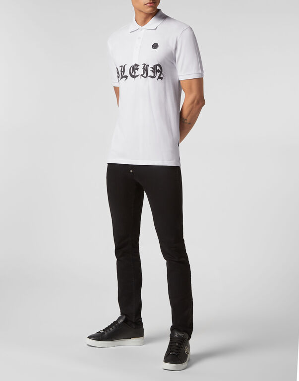 Slim Fit Piquet Polo Shirt SS Gothic Plein white 4 Slim Fit Piquet Polo Shirt SS Gothic Plein white