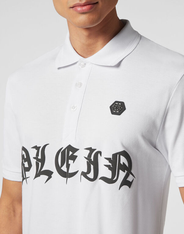 Slim Fit Piquet Polo Shirt SS Gothic Plein white 5 Slim Fit Piquet Polo Shirt SS Gothic Plein white