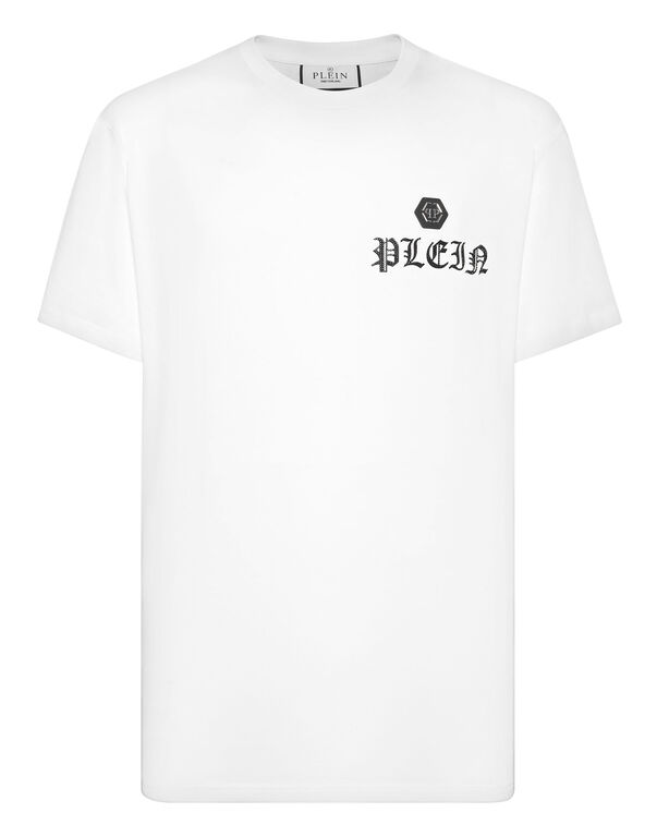 T-shirt Round Neck SS with Crystals Skull&Bones white