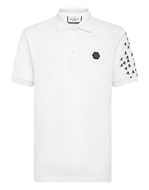 Slim Fit Polo shirt SS Skull&Bones white