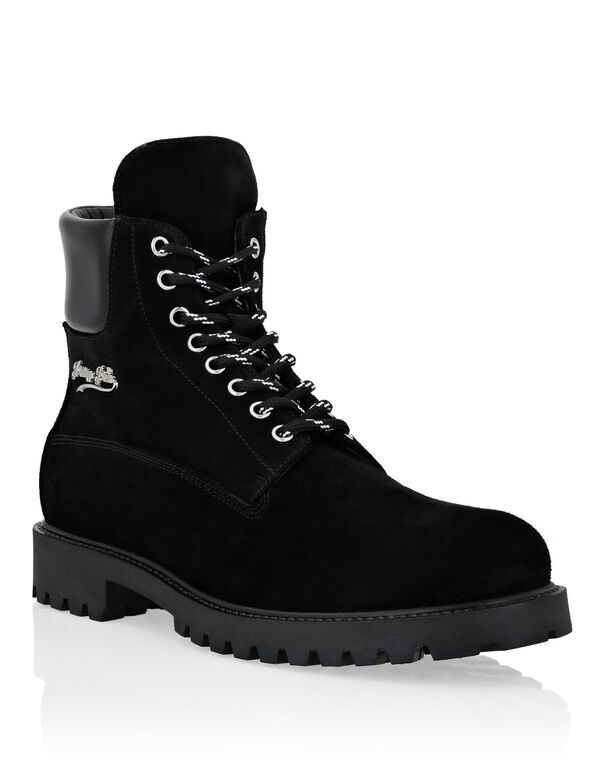Calf Leather Boots Low Flat The Hunter black