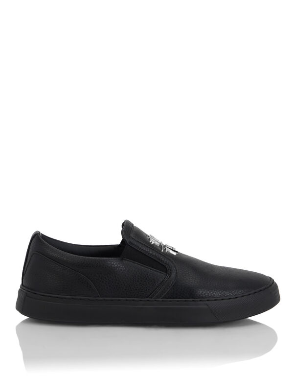 Deer Print Leather Slip On black / black