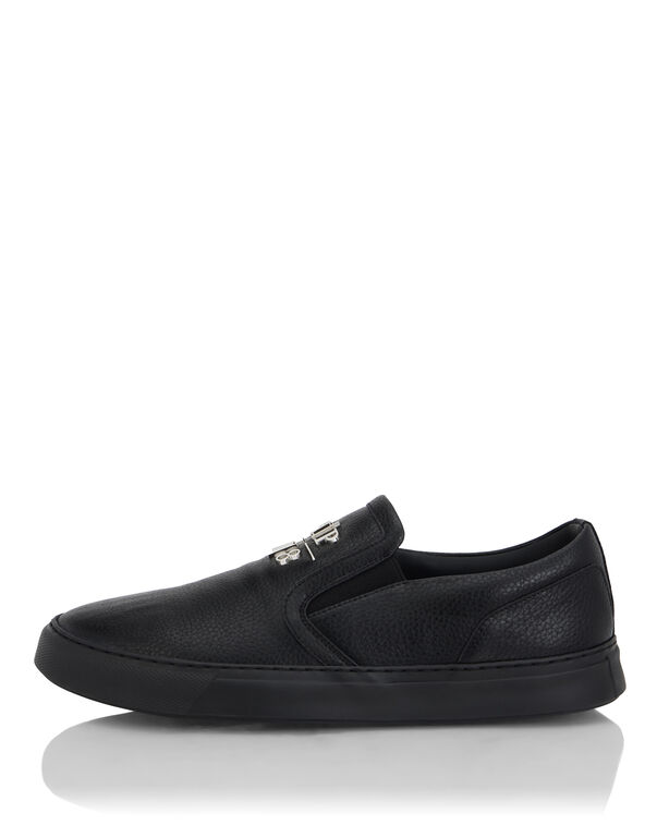 Deer Print Leather Slip On black / black