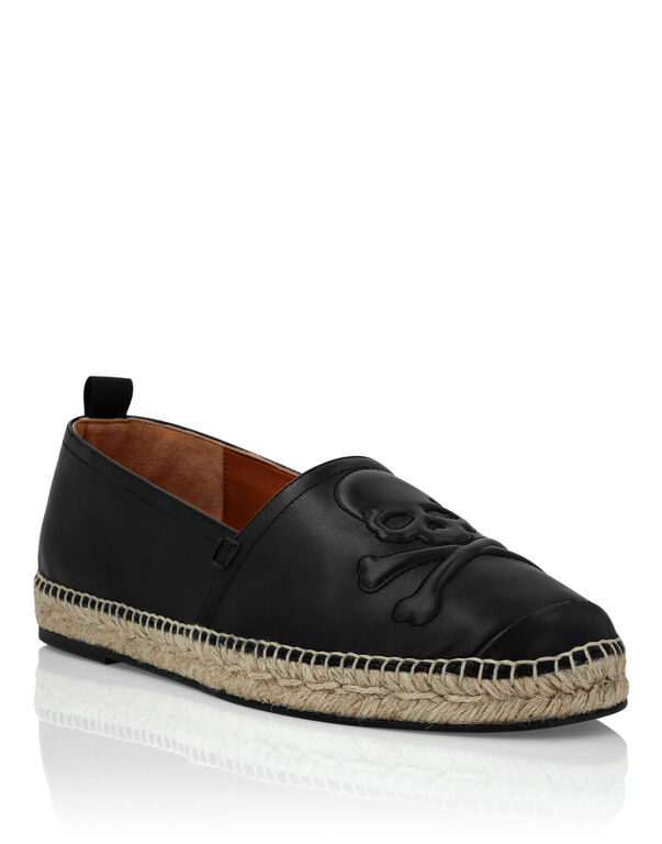 Leather Espadrillas Skull black
