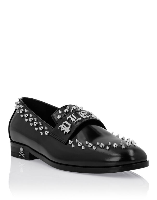 Calf Leather Moccasin Studs black