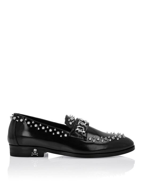 Calf Leather Moccasin Studs black