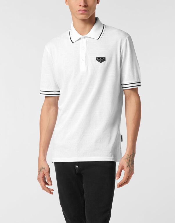 Jacquard Polo T-Shirt Monogram white
