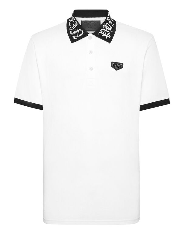 Pique Polo Shirt SS Gothic Plein white