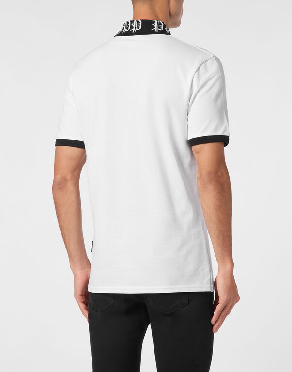 Pique Polo Shirt SS Gothic Plein white