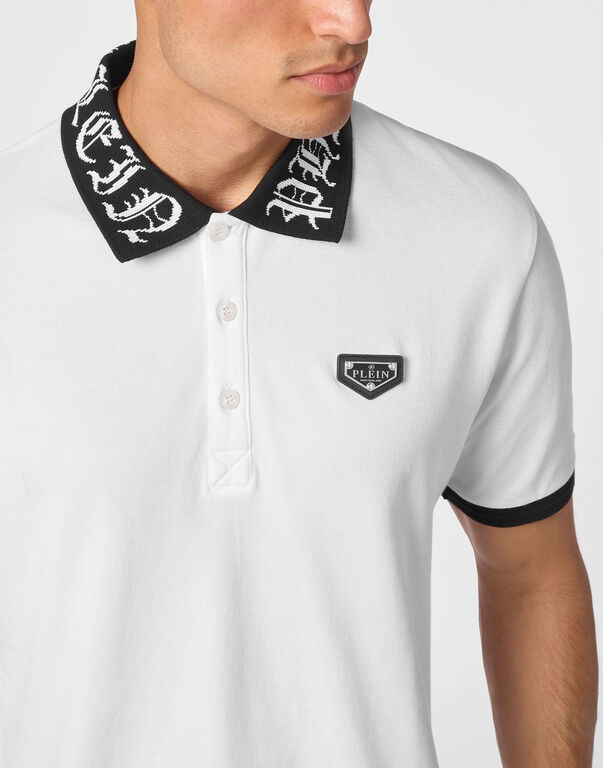 Pique Polo Shirt SS Gothic Plein white