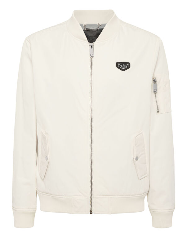 Nylon Bomber Jacket beige