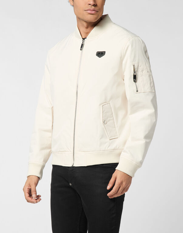 Nylon Bomber Jacket beige