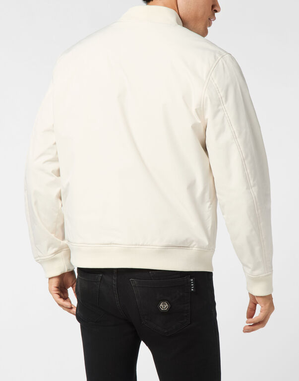 Nylon Bomber Jacket beige