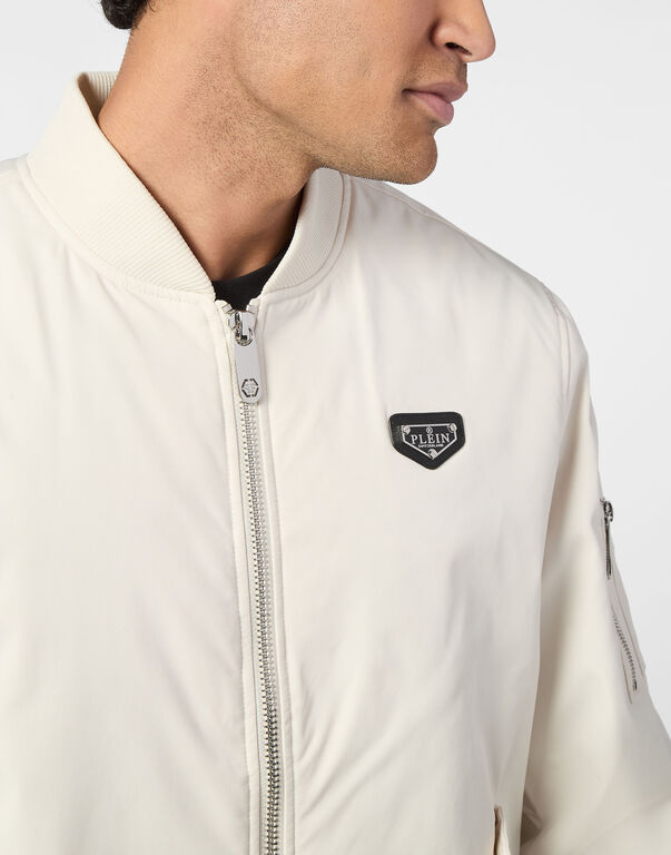 Nylon Bomber Jacket beige