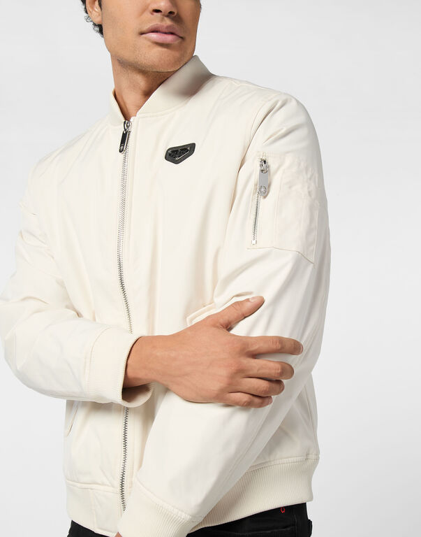 Nylon Bomber Jacket beige