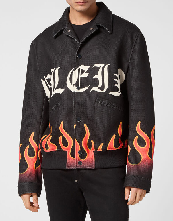 Collared Bomber Flame black