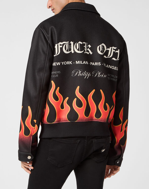 Collared Bomber Flame black
