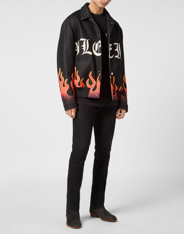 Collared Bomber Flame black