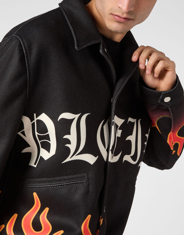 Collared Bomber Flame black