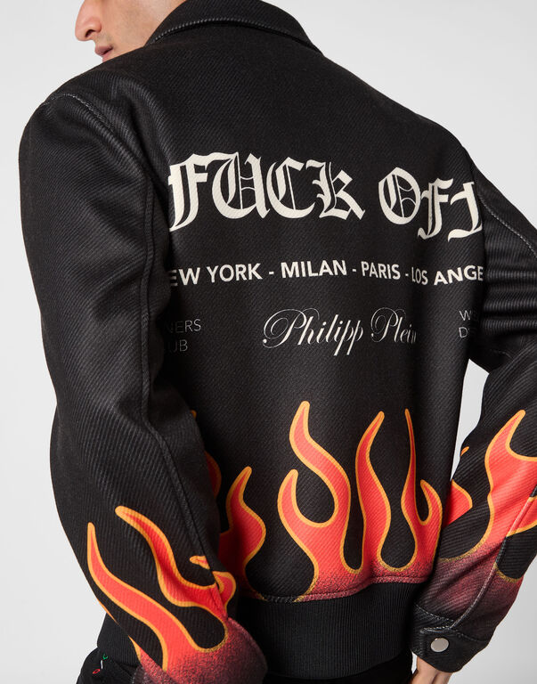 Collared Bomber Flame black