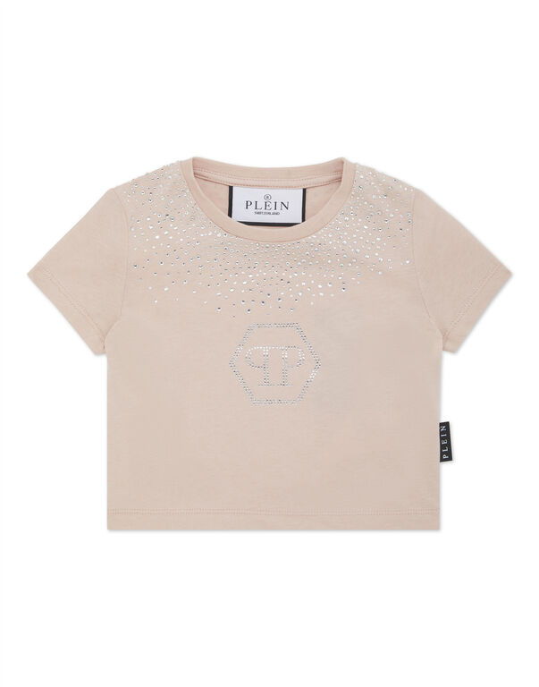 Cropped T-shirt Round Neck SS Pegasus nude pink