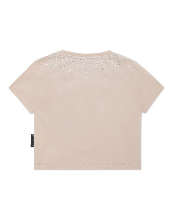 Cropped T-shirt Round Neck SS Pegasus nude pink