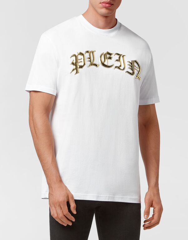 T-shirt Round Neck SS Gothic Plein white / gold