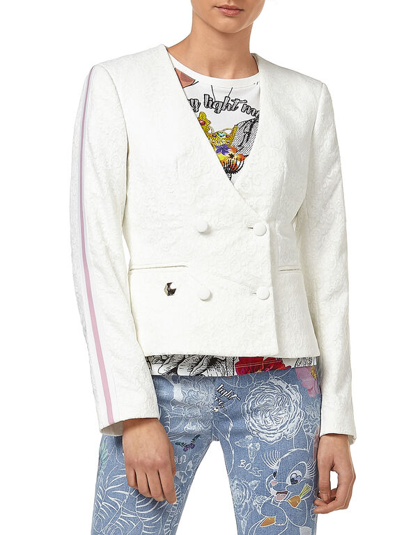Jacket "Give him warning" white