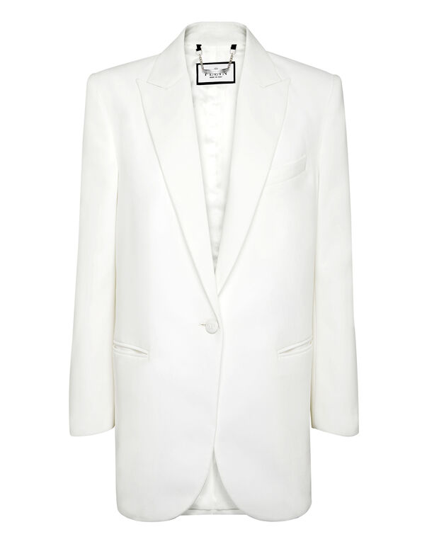Cady Shoulder Padded Oversize Jacket white
