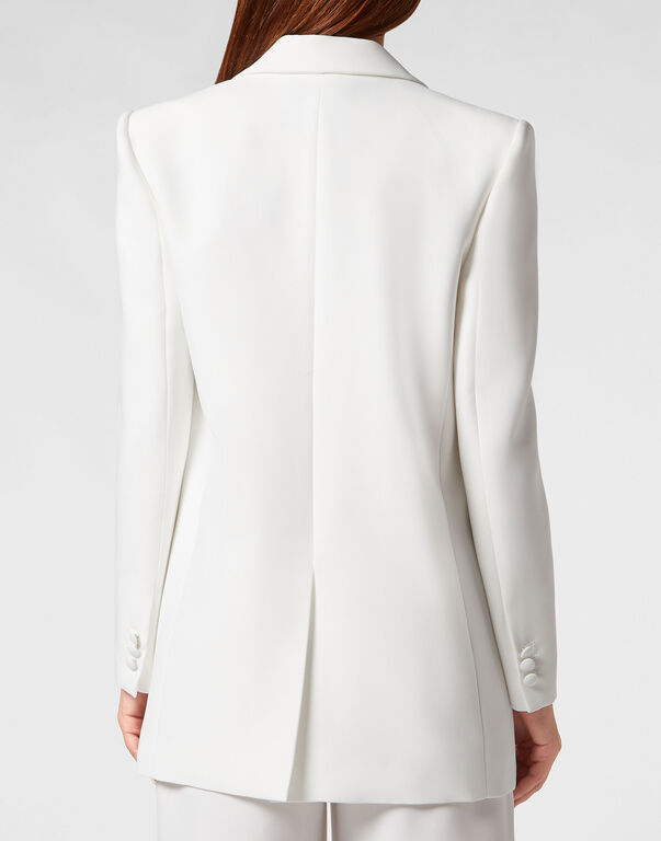 Cady Shoulder Padded Oversize Jacket white