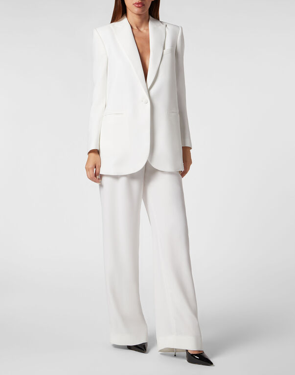 Cady Shoulder Padded Oversize Jacket white
