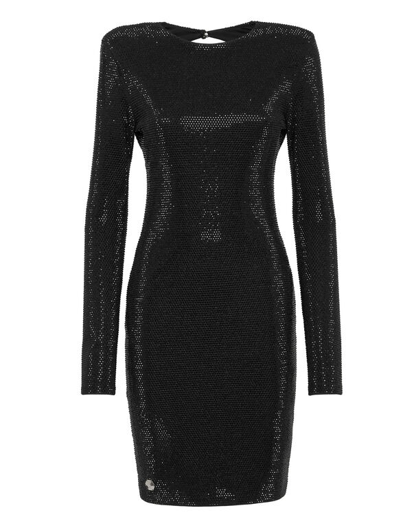 Mini Dress LS Crystal black