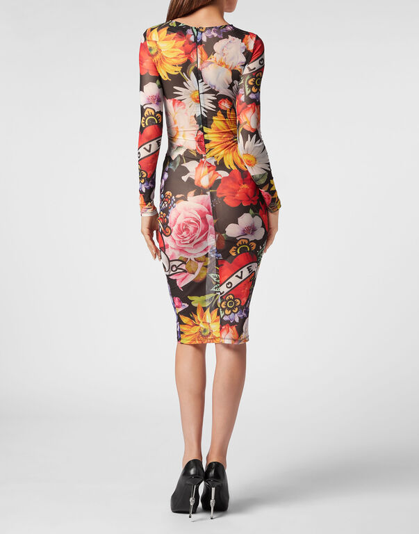 Long Dress Love Flowers black / multicolored 3 Long Dress Love Flowers black / multicolored