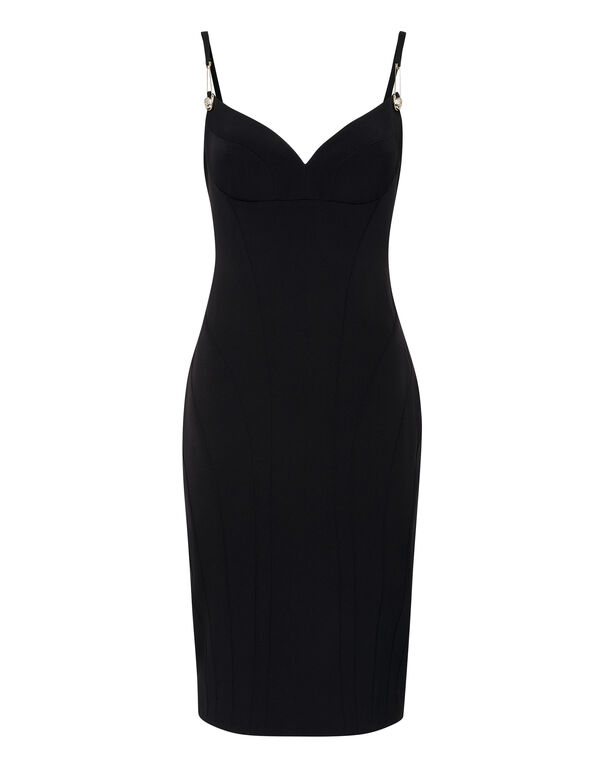 Cut Midi Dress black
