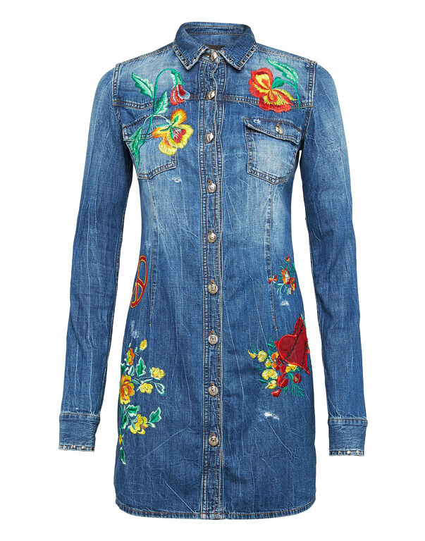 Denim Shirt Dress Rose