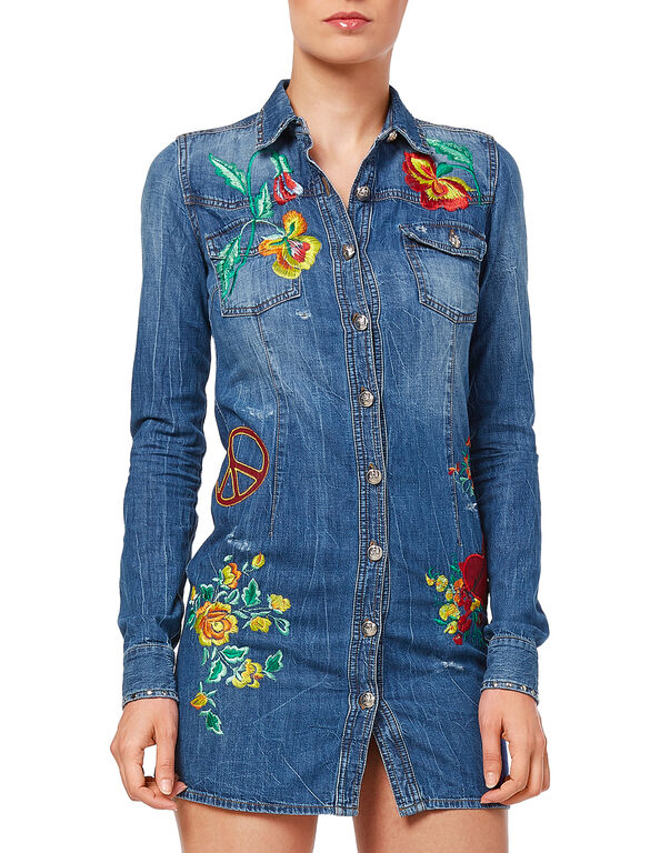 Denim Shirt Dress Rose