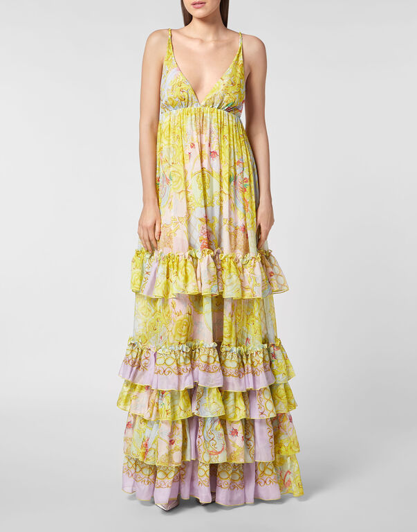 Long Dress New Baroque multicolor