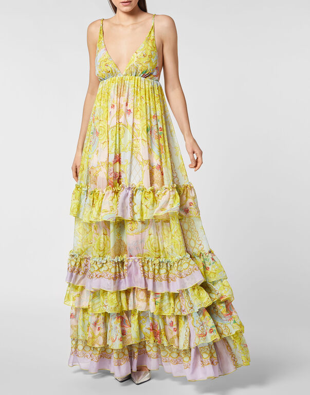 Long Dress New Baroque multicolor