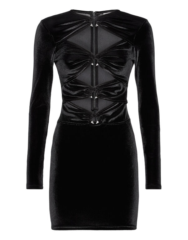 Chenille Midi Dress black