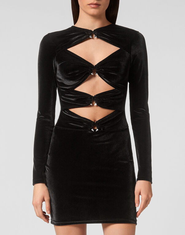 Chenille Midi Dress black