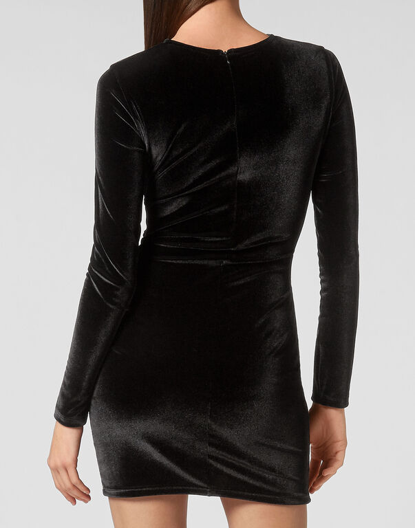 Chenille Midi Dress black
