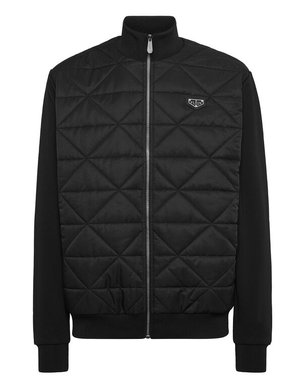 Fleece and Nylon Padded Jacket black