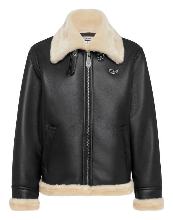 Eco Shearling Jacket black