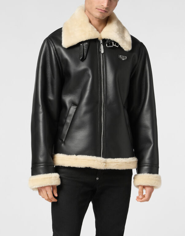 Eco Shearling Jacket black