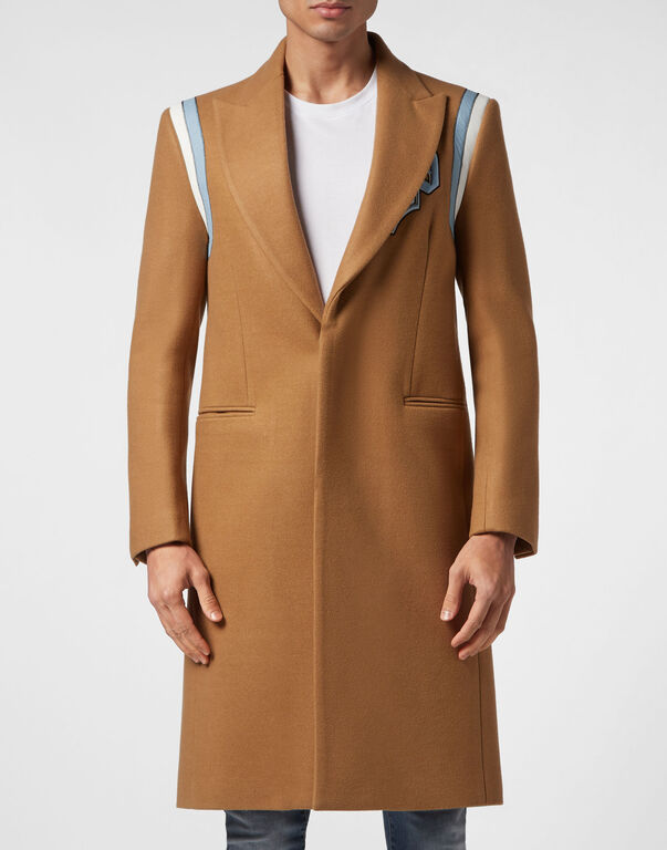 Wool Long Coat Gothic Plein beige 2 Wool Long Coat Gothic Plein beige