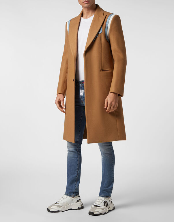 Wool Long Coat Gothic Plein beige 4 Wool Long Coat Gothic Plein beige