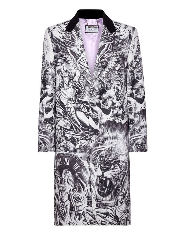 Wool Coat Long Tattoo grey