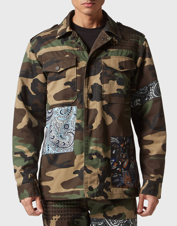 Denim Jacket Paisley Foulard camouflage